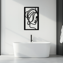 Woman Portrait Line Art Metal Wall Decor – Minimalist Modern Face Silhouette- KAF649