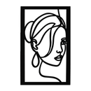 Woman Portrait Line Art Metal Wall Decor – Minimalist Modern Face Silhouette- KAF649