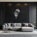 Abstract Line Art Woman Face Metal Wall Art – Modern Feminine Silhouette Decor- KAF650