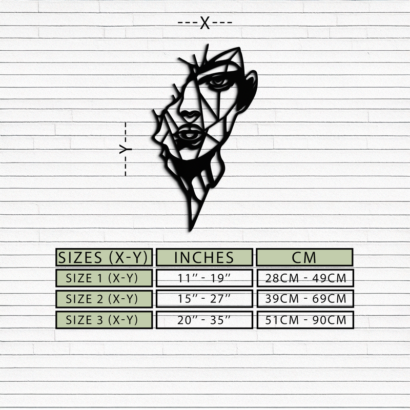 Abstract Line Art Woman Face Metal Wall Art – Modern Feminine Silhouette Decor- KAF650