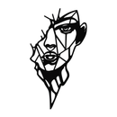 Abstract Line Art Woman Face Metal Wall Art – Modern Feminine Silhouette Decor- KAF650