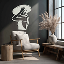 Elegant Woman with Hat Metal Wall Art – Fashion-Inspired Silhouette Décor- KAF651