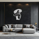 Elegant Woman with Hat Metal Wall Art – Fashion-Inspired Silhouette Décor- KAF651