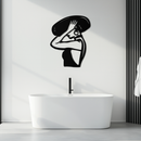 Elegant Woman with Hat Metal Wall Art – Fashion-Inspired Silhouette Décor- KAF651