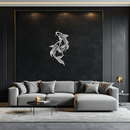 Dual Fish Metal Wall Art – Nature-Inspired Aquatic Silhouette for Modern Interiors- KAF653