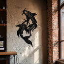 Dual Fish Metal Wall Art – Nature-Inspired Aquatic Silhouette for Modern Interiors- KAF653