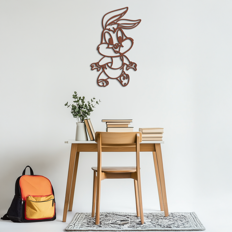 Baby Bugs Bunny Metal Wall Art – Classic Cartoon Character Silhouette for Fans- KAF659