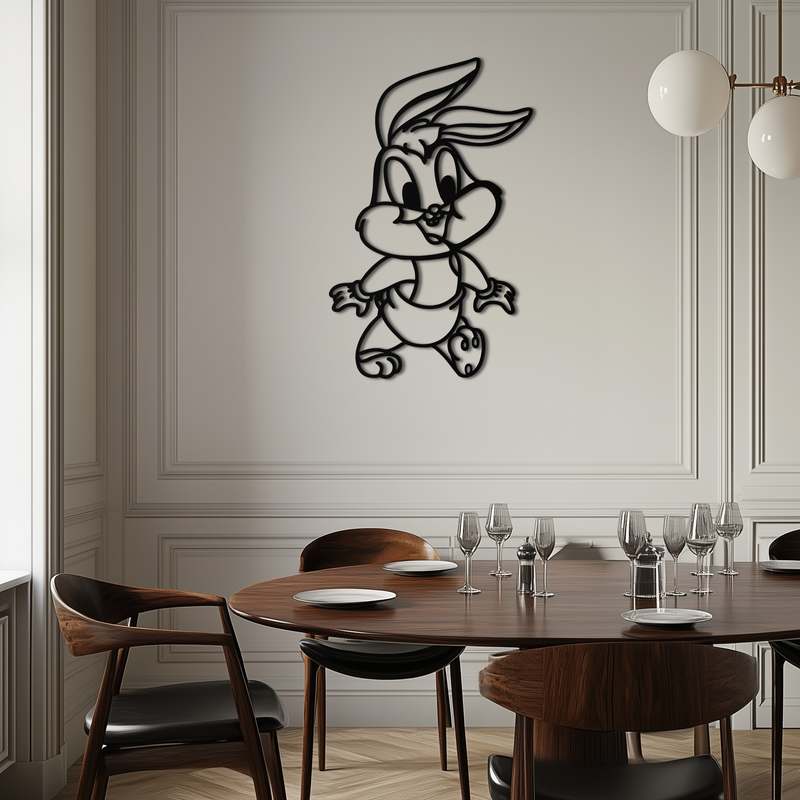 Baby Bugs Bunny Metal Wall Art – Classic Cartoon Character Silhouette for Fans- KAF659