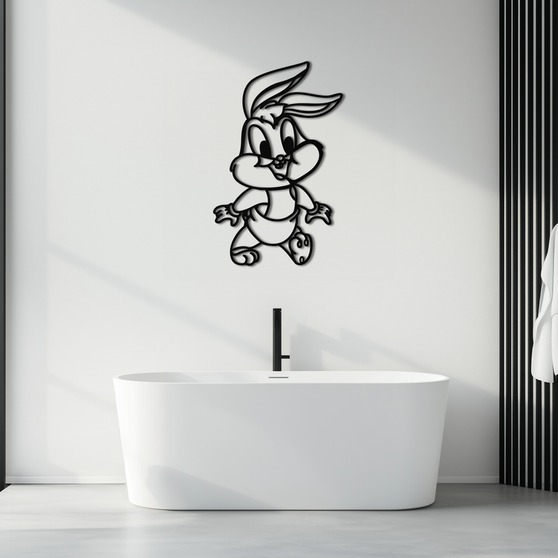 Baby Bugs Bunny Metal Wall Art – Classic Cartoon Character Silhouette for Fans- KAF659