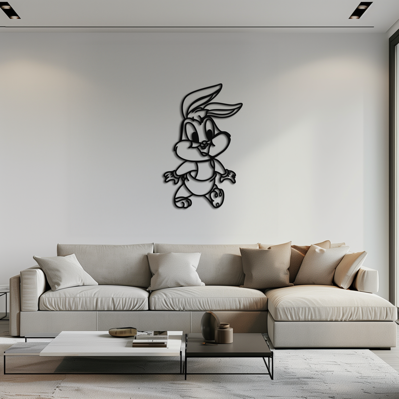 Baby Bugs Bunny Metal Wall Art – Classic Cartoon Character Silhouette for Fans- KAF659
