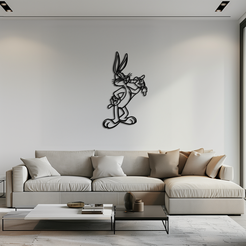 Bugs Bunny Metal Wall Art – Iconic Cartoon Character Silhouette for Fans- KAF660
