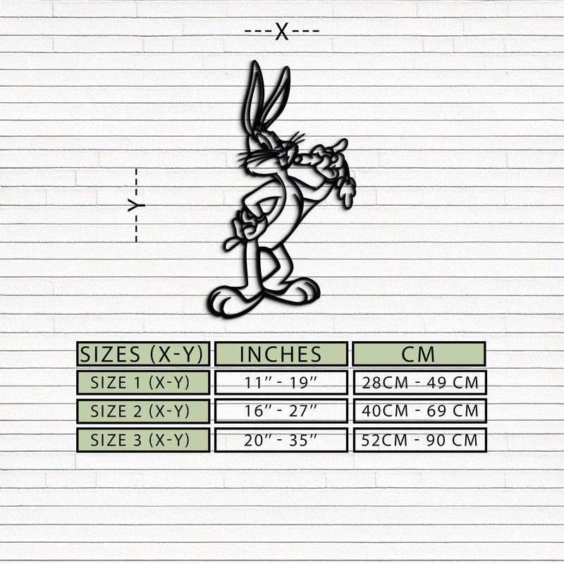 Bugs Bunny Metal Wall Art – Iconic Cartoon Character Silhouette for Fans- KAF660