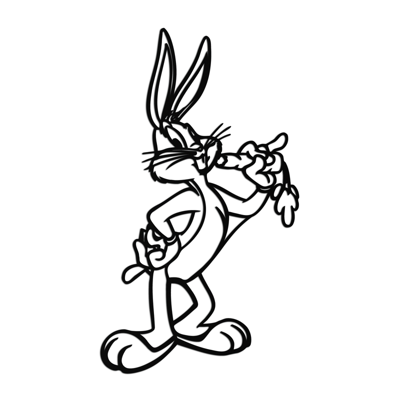 Bugs Bunny Metal Wall Art – Iconic Cartoon Character Silhouette for Fans- KAF660