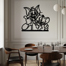 Tom and Jerry Metal Wall Art – Classic Cartoon Duo Silhouette for Fans- KAF665