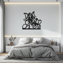 Tom and Jerry Metal Wall Art – Classic Cartoon Duo Silhouette for Fans- KAF665
