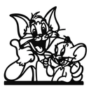 Tom and Jerry Metal Wall Art – Classic Cartoon Duo Silhouette for Fans- KAF665
