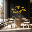 Koi Fish Metal Wall Art – Elegant Silhouette Design for Nature Lovers- KAF667