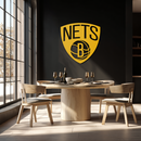Brooklyn Nets Logo Silhouette Metal Wall Art – Modern Sports-Inspired Decor - KAF669
