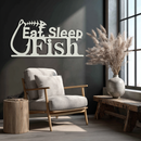 "Eat, Sleep, Fish" Metal Wall Art – Fishing Enthusiast Design with Hook and Phrase- KAF670