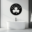 Celtics Shamrock Emblem Metal Wall Art – Bold Round Sports Decor for Fans- KAF671