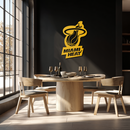 Miami Heat Basketball Logo Metal Wall Art – Sports-Inspired Modern Home Decor- KAF675
