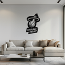 Miami Heat Basketball Logo Metal Wall Art – Sports-Inspired Modern Home Decor- KAF675