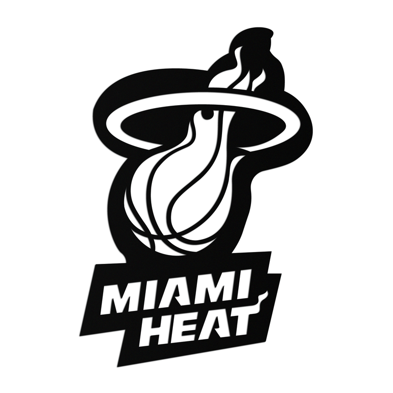 Miami Heat Basketball Logo Metal Wall Art – Sports-Inspired Modern Home Decor- KAF675