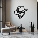Cowboy Face Silhouette Metal Wall Art – Western Country Style Wall Decor for Home or Office- KAF679