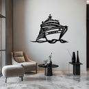 Majestic Cruise Ship Silhouette Metal Wall Art – Nautical Decor for Sea Lovers- KAF682