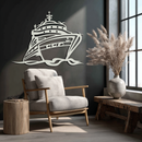 Majestic Cruise Ship Silhouette Metal Wall Art – Nautical Decor for Sea Lovers- KAF682