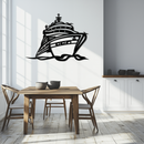 Majestic Cruise Ship Silhouette Metal Wall Art – Nautical Decor for Sea Lovers- KAF682