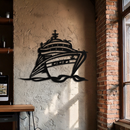 Majestic Cruise Ship Silhouette Metal Wall Art – Nautical Decor for Sea Lovers- KAF682
