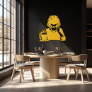 Coffee Girl Silhouette Metal Wall Art – Cozy Black Modern Home Decor for Coffee - KAF683