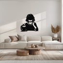 Coffee Girl Silhouette Metal Wall Art – Cozy Black Modern Home Decor for Coffee - KAF683