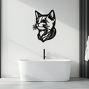 Graceful Cat Head Silhouette Metal Wall Art – Feline-Inspired Decorative Piece- KAF684