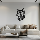 Graceful Cat Head Silhouette Metal Wall Art – Feline-Inspired Decorative Piece- KAF684