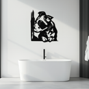 Cute Puppy Peeking Silhouette Metal Wall Art – Adorable Dog Decor for Pet Lovers- KAF685