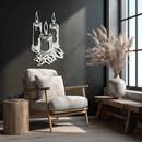 Three Candle Silhouette Metal Wall Art – Elegant Festive Decor for Cozy Interiors- KAF687
