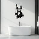 Three Candle Silhouette Metal Wall Art – Elegant Festive Decor for Cozy Interiors- KAF687