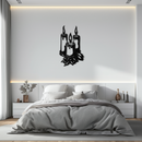 Three Candle Silhouette Metal Wall Art – Elegant Festive Decor for Cozy Interiors- KAF687