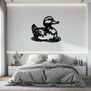 Duckling Metal Wall Art – Adorable Animal Silhouette for Farmhouse or Kids' Room Decor- KAF688