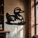 Duckling Metal Wall Art – Adorable Animal Silhouette for Farmhouse or Kids' Room Decor- KAF688