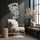 Wine Glass Silhouette Metal Wall Art – Artistic Bar Decor for Wine Lovers- KAF689