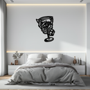 Wine Glass Silhouette Metal Wall Art – Artistic Bar Decor for Wine Lovers- KAF689