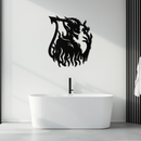 Flame Demon Silhouette Metal Wall Art – Fiery Devil Design for Bold Interiors- KAF690