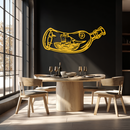 Ship in a Bottle Metal Wall Art – Nautical Silhouette Design for Sea Lovers- KAF691