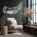 Ship in a Bottle Metal Wall Art – Nautical Silhouette Design for Sea Lovers- KAF691