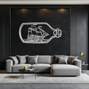 Sailboat in a Bottle Metal Wall Art – Nautical-Inspired Silhouette for Ocean Dreamers- KAF692