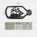 Sailboat in a Bottle Metal Wall Art – Nautical-Inspired Silhouette for Ocean Dreamers- KAF692