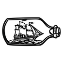 Sailboat in a Bottle Metal Wall Art – Nautical-Inspired Silhouette for Ocean Dreamers- KAF692